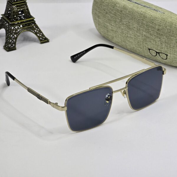New trendy lock stylish square shape silver black luxurious sunglass for men