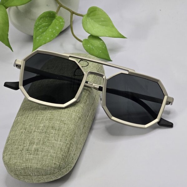 New trendy lock styles silver black Square shape luxurious sunglass for men