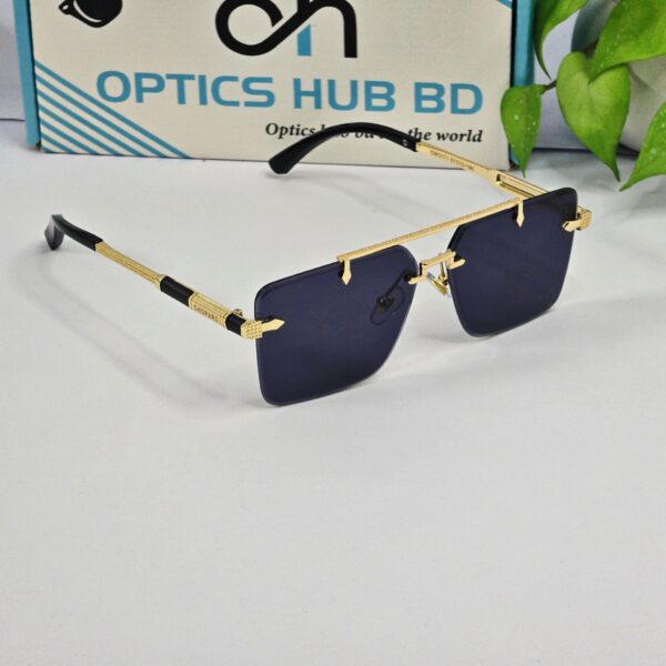 Chopard Style Luxury Rimless Square Sunglasses for Men Gold Metal Frame CHB371