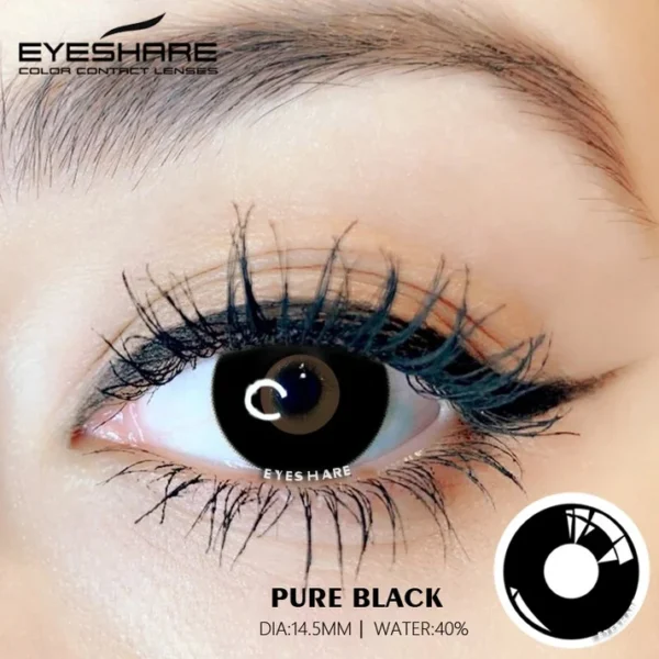 Cosplay Pure Black 14.5mm 1 Pair