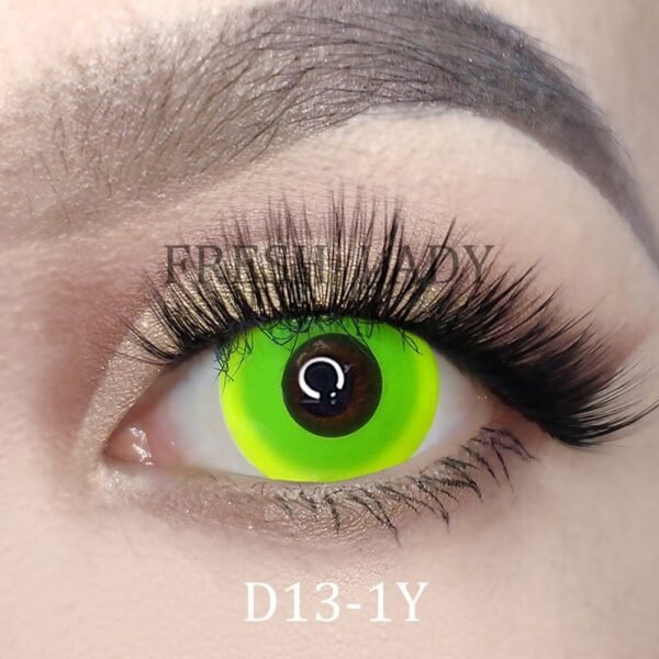 Halloween Circle Block Yellow Contact Lens